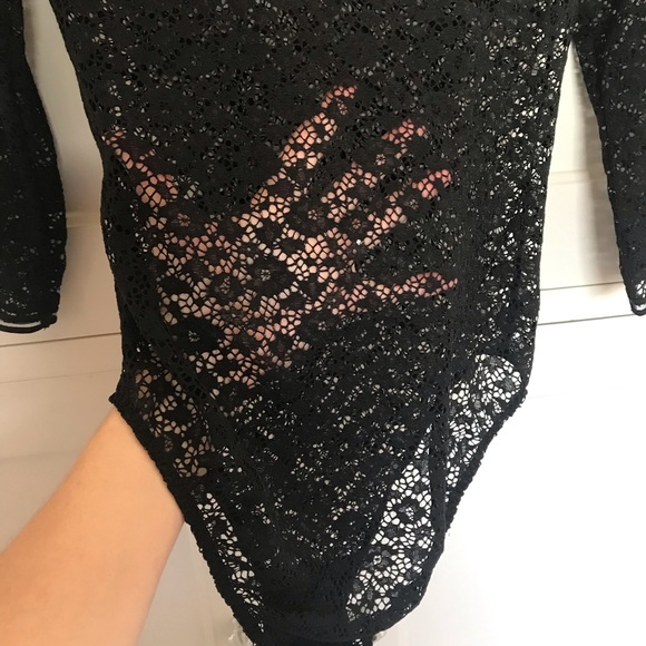 VICTORIA’S SECRET Black Floral Lace Bodysuit Small - Picture 5 of 11